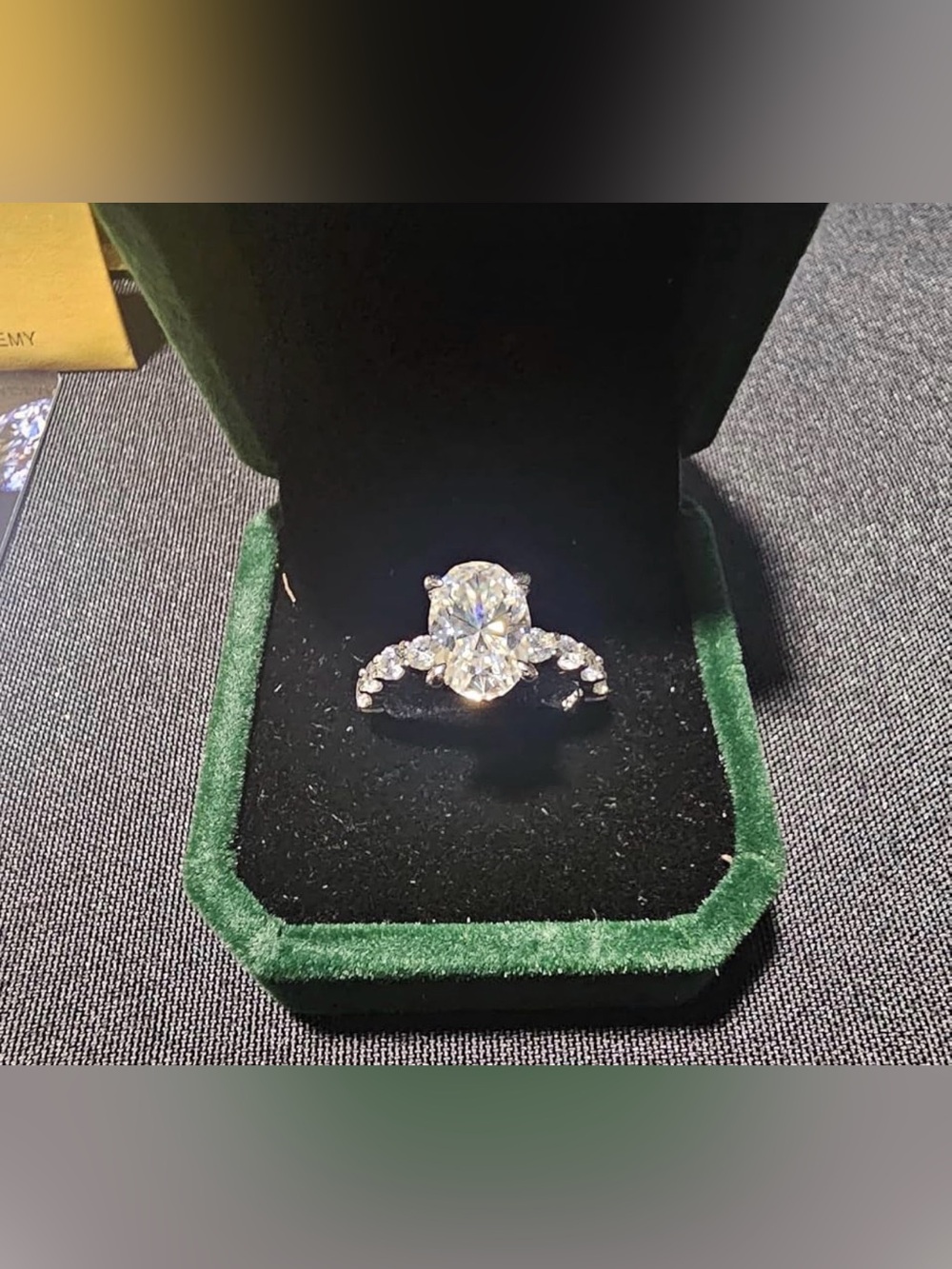 4.5 CTW Oval Moissanite Engagement Ring 925 Silver D VVS1